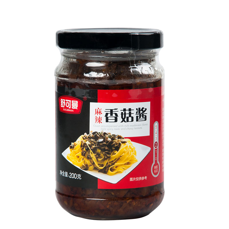 舒可曼香菇酱麻辣味200克/瓶装 拌饭拌面蘸酱 调味品 舒可曼(SUGARMAN)出品 国产