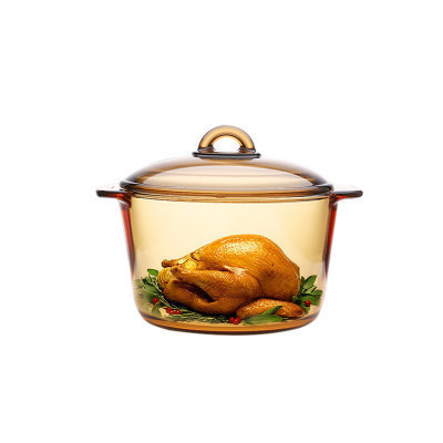 法国进口乐美雅经典透明琥珀锅3L+20cm盖子家用汤锅煮饭锅炖锅蒸锅（可煎、炒、炸）烤箱、燃气灶、电陶炉可用，十年质保