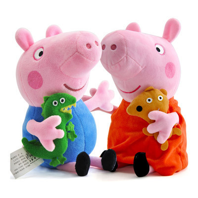 小猪佩奇Peppa Pig毛绒玩具 中号乔治佩佩一对彩盒套装(30cm)