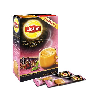 立顿Lipton 港式茶餐厅风味奶茶 速溶固体饮料10包190g 方便冲调饮品