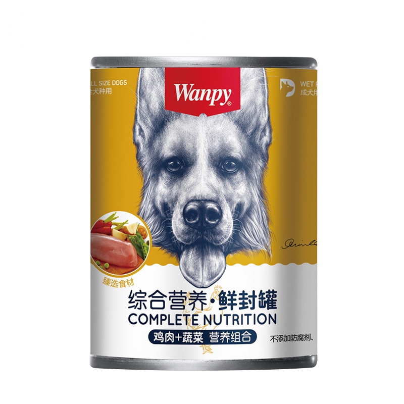 【苏宁超市】顽皮Wanpy 宠物 犬用鸡肉+蔬菜罐头375g 狗湿粮泰迪金毛宠物挑嘴