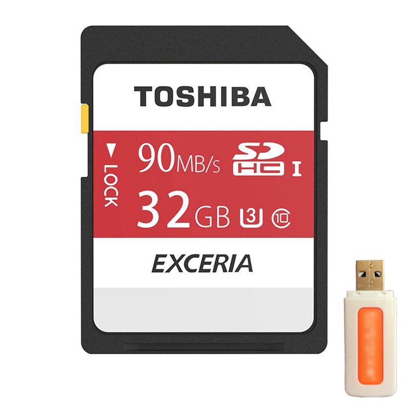 [赠读卡器]东芝(TOSHIBA)SD卡 32GB 90MB/s相机存储卡