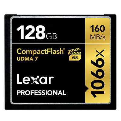 雷克沙Lexar CF卡128GB 1066X读160M写155M单反相机存储卡