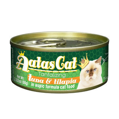 爱达思(Aatas Cat)猫罐头80g 金枪鱼白身罗非鱼配方啫喱罐头泰国原装进口