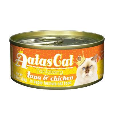 爱达思(Aatas Cat)猫罐头80g 金枪鱼白身鸡肉配方啫喱罐头泰国原装进口