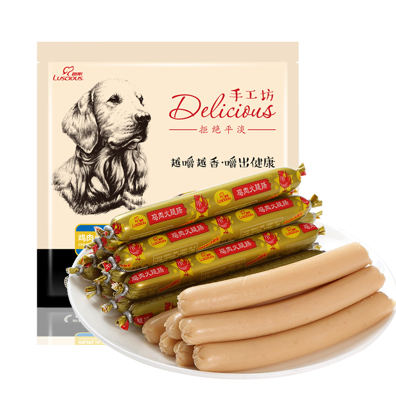 路斯宠物狗零食 手工坊鸡肉火腿肠400g