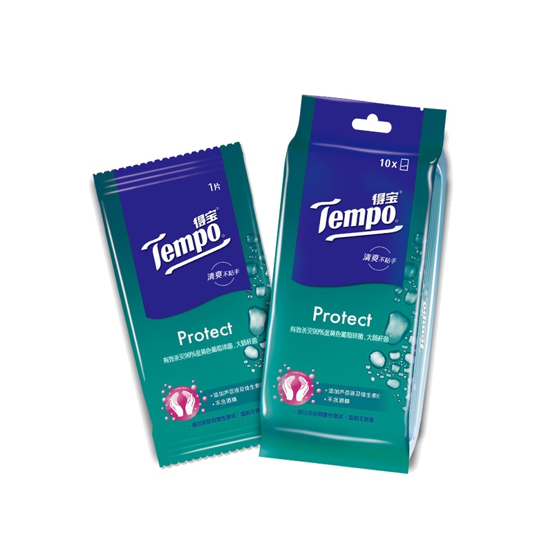 Tempo/得宝 湿巾 卫生湿巾 10片装*1包 湿纸巾