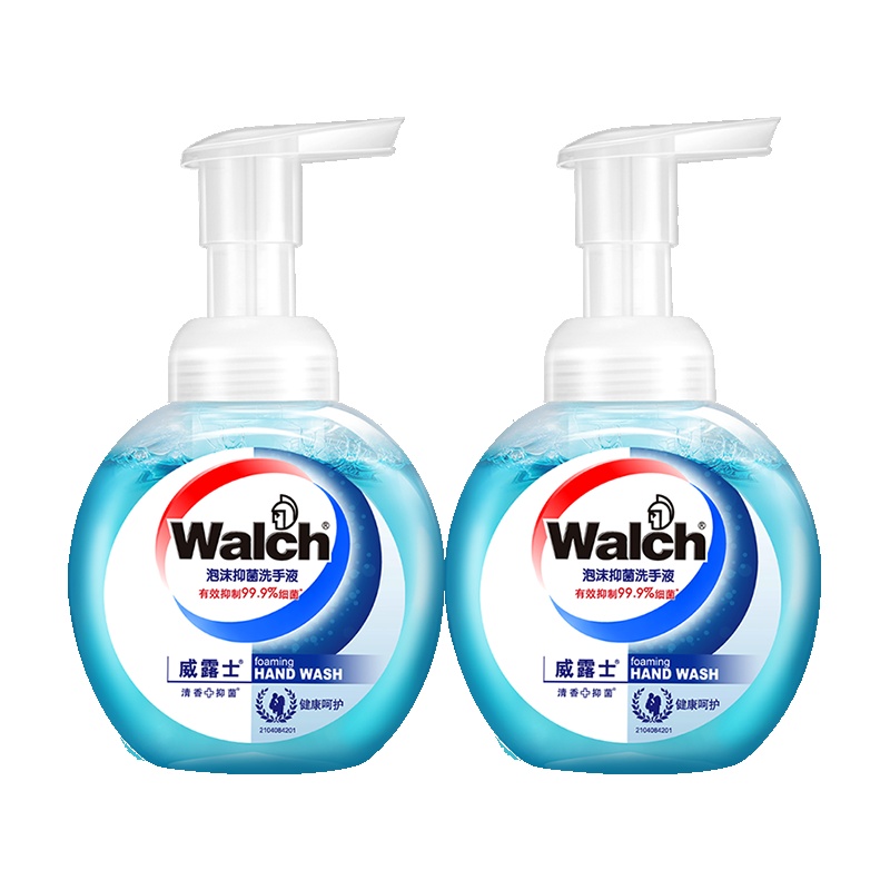 威露士(Walch)抑菌泡沫洗手液 健康呵护225ml*2瓶 家用儿童通用杀菌消毒