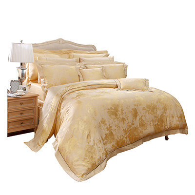 富安娜(FUANNA)家纺欧式轻奢提花高档四件套北欧床上用品1.8米双人床单套件被罩
