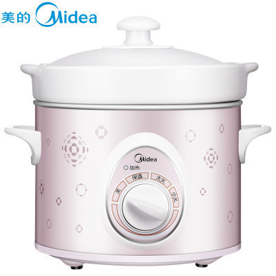 美的(Midea) 电炖锅 MD-WBGH181 家用锅电煮锅电砂锅煲汤锅电炖盅单胆白瓷内胆定时功能1.8L/1-2L