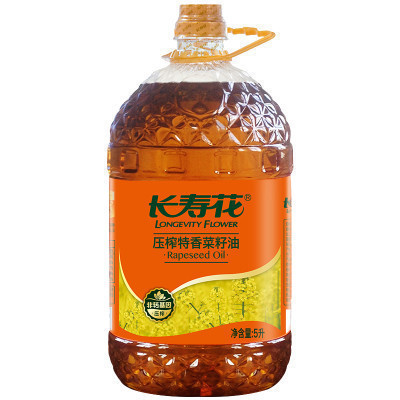 长寿花 压榨特香菜籽油 5L 食用油 营养均衡 品质好油