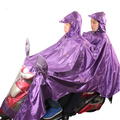 天堂伞 J231 双人加大加长摩托车牛津布夜光条雨衣雨披 均码