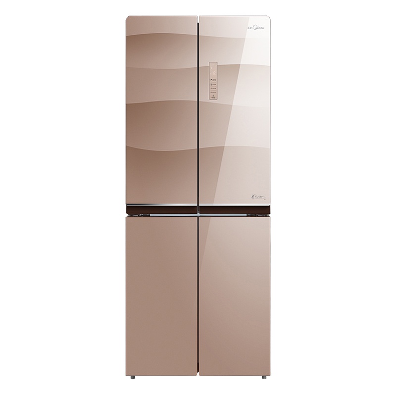 美的(Midea)BCD-432WGPZM玫瑰金 432升 变频智能 薄身设计 风冷无霜 双系统循环家用省电多门电冰箱