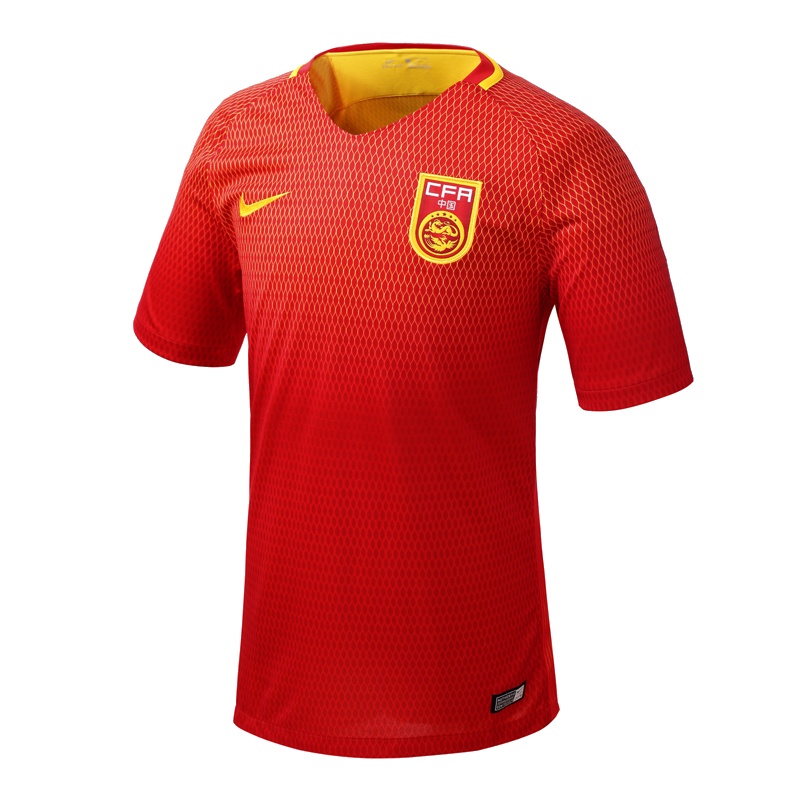 耐克(Nike)中国国家足球队 比赛服运动短袖T恤锦纶材质812898-687 红色