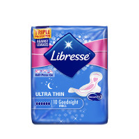 Libresse轻曲线防漏塑形超薄棉柔卫生巾-夜用型 10片