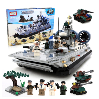 古迪(GUDI) 海军战队系列 8027军事大场景野牛气垫船928片 小颗粒积木拼插儿童玩具 男孩玩具6-14岁