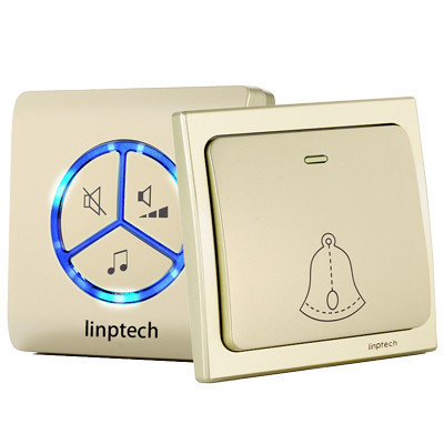 领普科技（Linptech）无线门铃家用 G1香槟金一拖一经典款 自发电不用电池远距离别墅智能防水大音量一键静音
