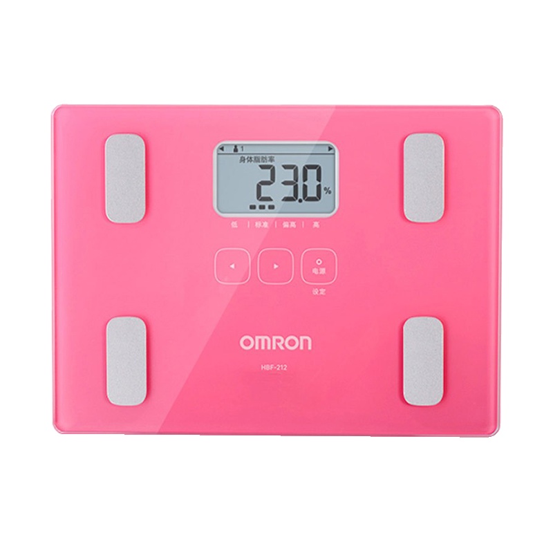 欧姆龙(OMRON)体脂肪秤 HBF-212PK 脂肪测量仪成人健康秤器械 智能健康体重体脂仪(玫红)