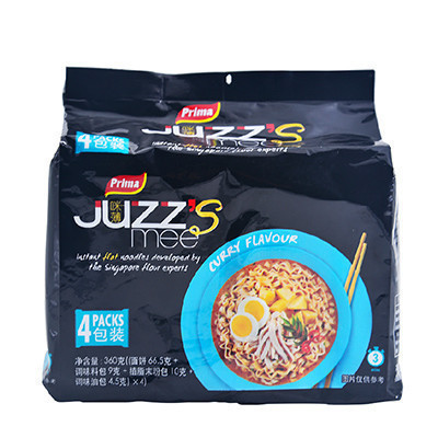 咪薄(JUZZ'S mee)咖喱油炸方便面四联包360g/袋 斯里兰卡进口