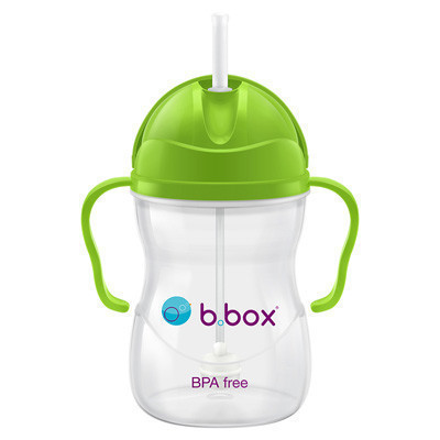 澳洲b.box婴儿水杯宝宝带刻度重力球训练吸管杯bbox儿童学饮杯240ml经典绿色款
