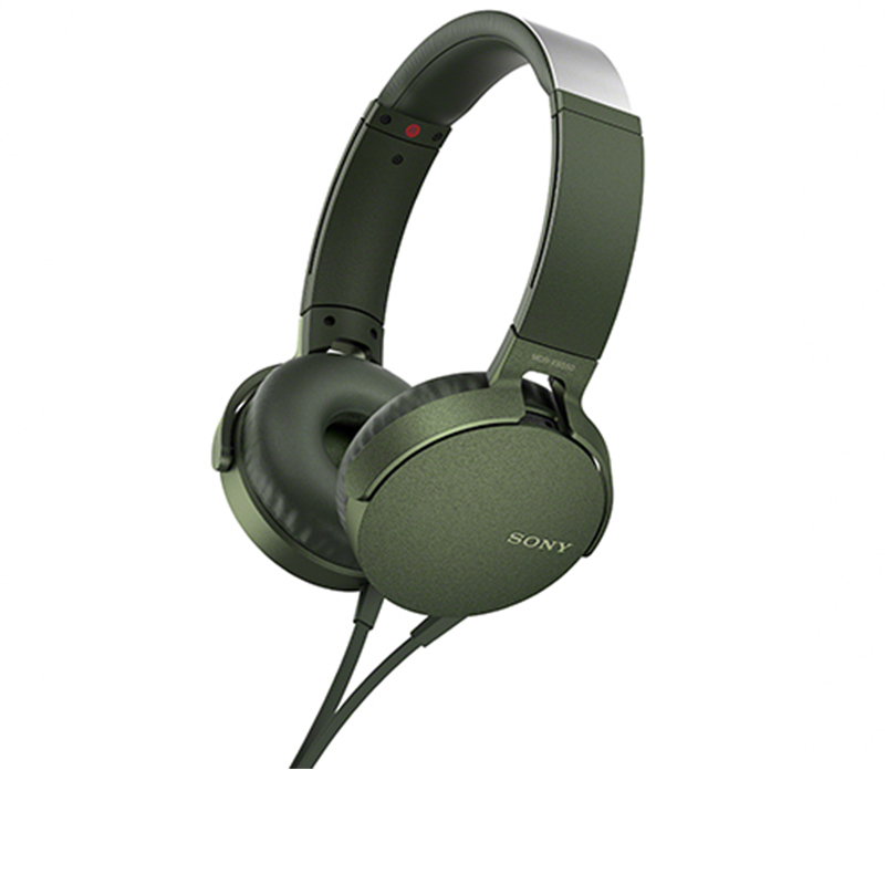 索尼（SONY）MDR-XB550AP 头戴式立体声免提通话耳机 有线控（绿色）