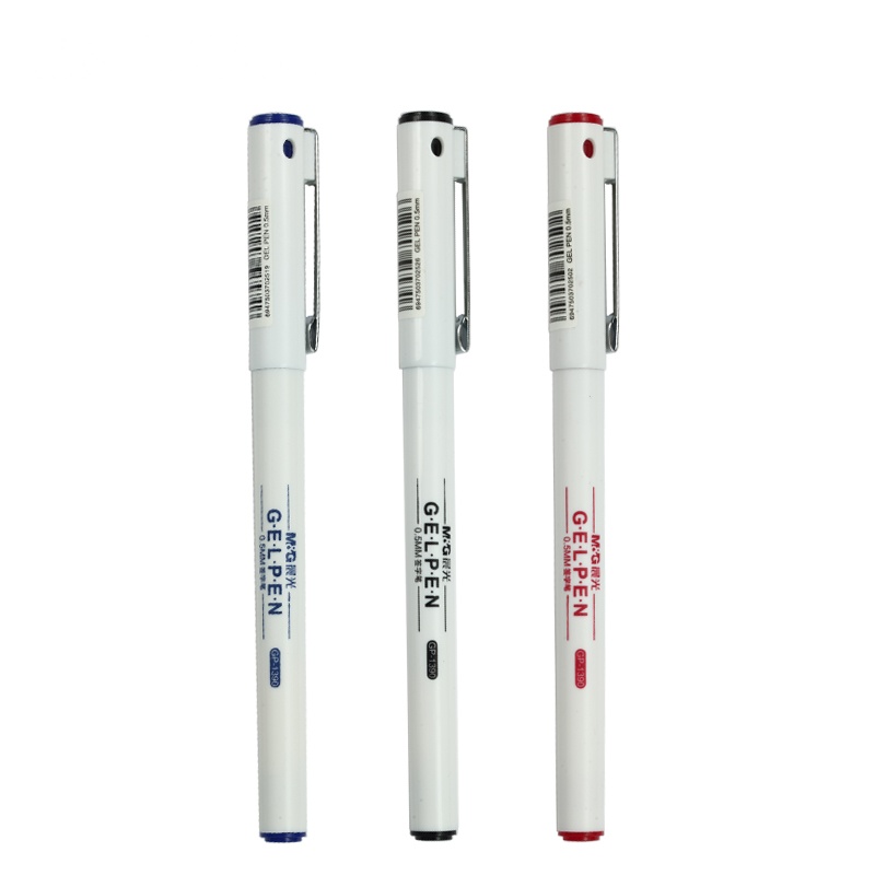 晨光文具中性笔GP1390 0.5mm签字学生水笔白色笔杆中性笔 黑色 48支装
