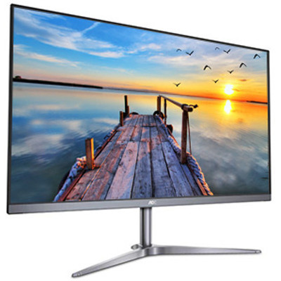 AOC 23.8英寸电脑显示器 M2489VXH/BS HDMI超薄VA屏 银黑色