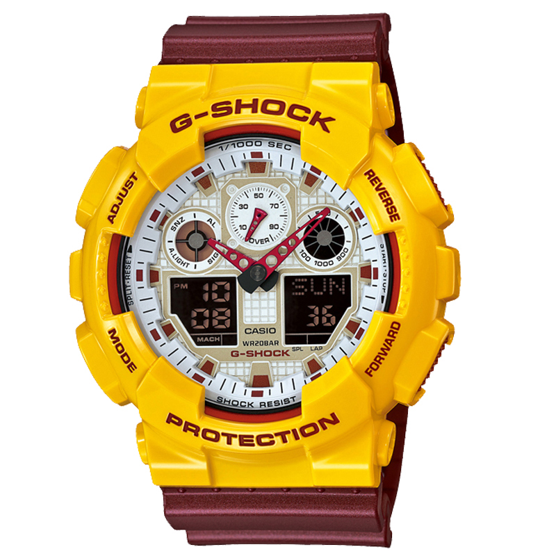 卡西欧(CASIO)手表G-SHOCK系列石英防水时尚运动男表GA-100CS-9A