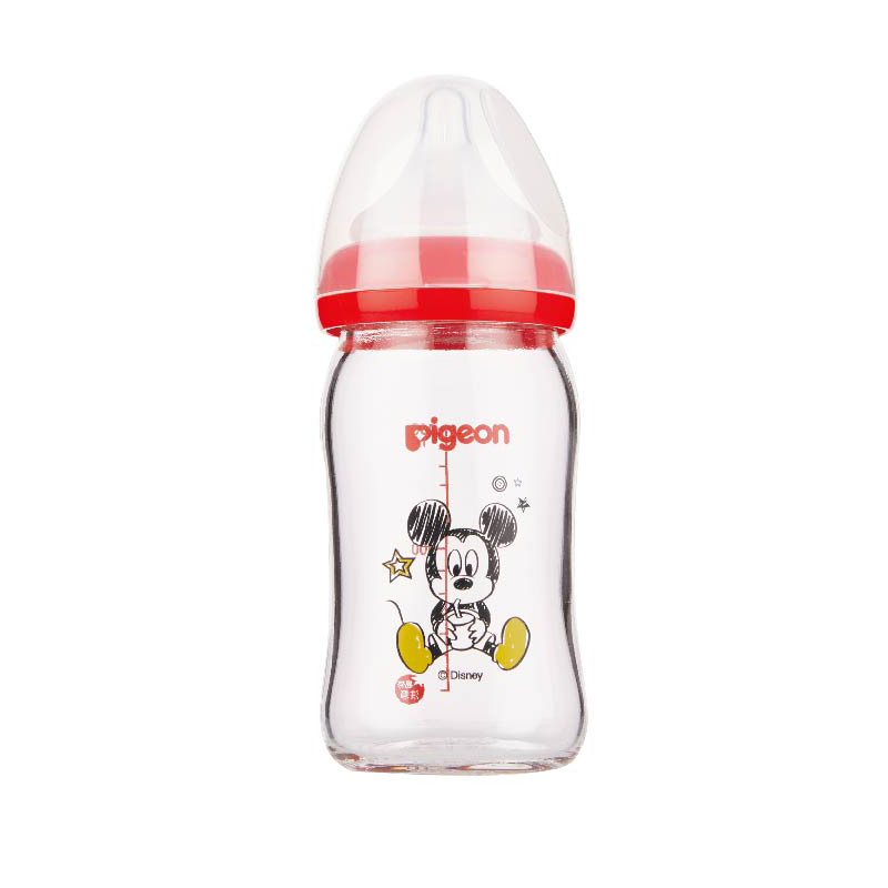 贝亲(pigeon)Disney宽口径玻璃奶瓶160ml配SS奶嘴(米奇-时尚)AA138
