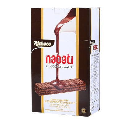 印尼丽芝士丽巧克纳宝帝(nabati)巧克力味威化饼干200g食品网红休闲零食