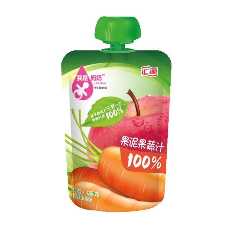 汇源100%果泥果蔬汁-苹果+胡萝卜 120g 袋装 2岁以上