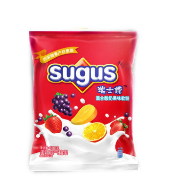 瑞士糖(SUGUS) 糖果 混合酸奶果味500g(袋装)