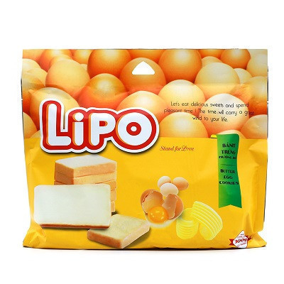 Lipo 进口糕点 面包干黄油味300g 休闲零食 礼包 越南进口