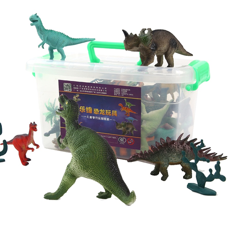 LERDER 乐缔 儿童恐龙塑料玩具套装侏罗纪公园动物模型霸王龙 2岁以上礼物 24个恐龙+1个大霸王龙+6个树+恐龙书