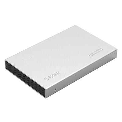 奥睿科(ORICO)笔记本移动硬盘盒子 USB3.0铝合金外置盒 2.5英寸SATA串口笔记本固态ssd硬盘外壳 银