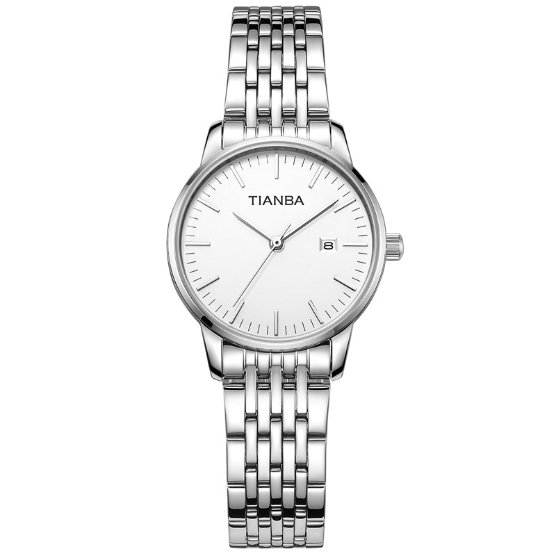 天霸(TIANBA)名仕系列女士手表时尚商务女表 金属不锈钢表带 简约情侣表 石英表 女 TL3037.02SS