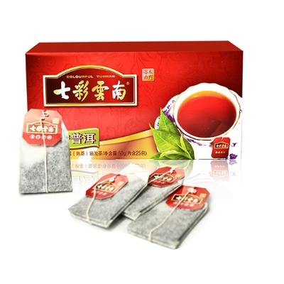 七彩云南 醇香普洱 茶叶(熟茶)袋泡茶 50g(内含25包)/盒