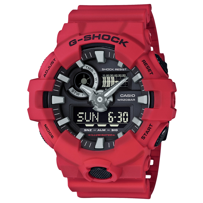 卡西欧(CASIO)手表 G-SHOCK系列时尚运动双显石英男表GA-700-4A