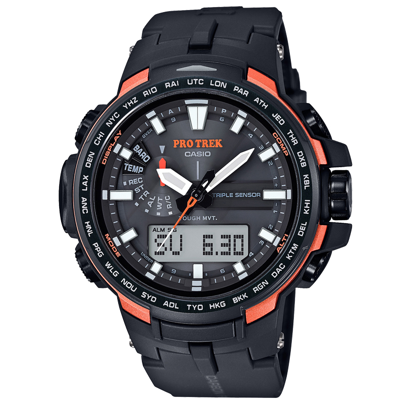 卡西欧(CASIO)手表PROTREK系列太阳能电波登山户外运动男表 PRW-6100Y-1