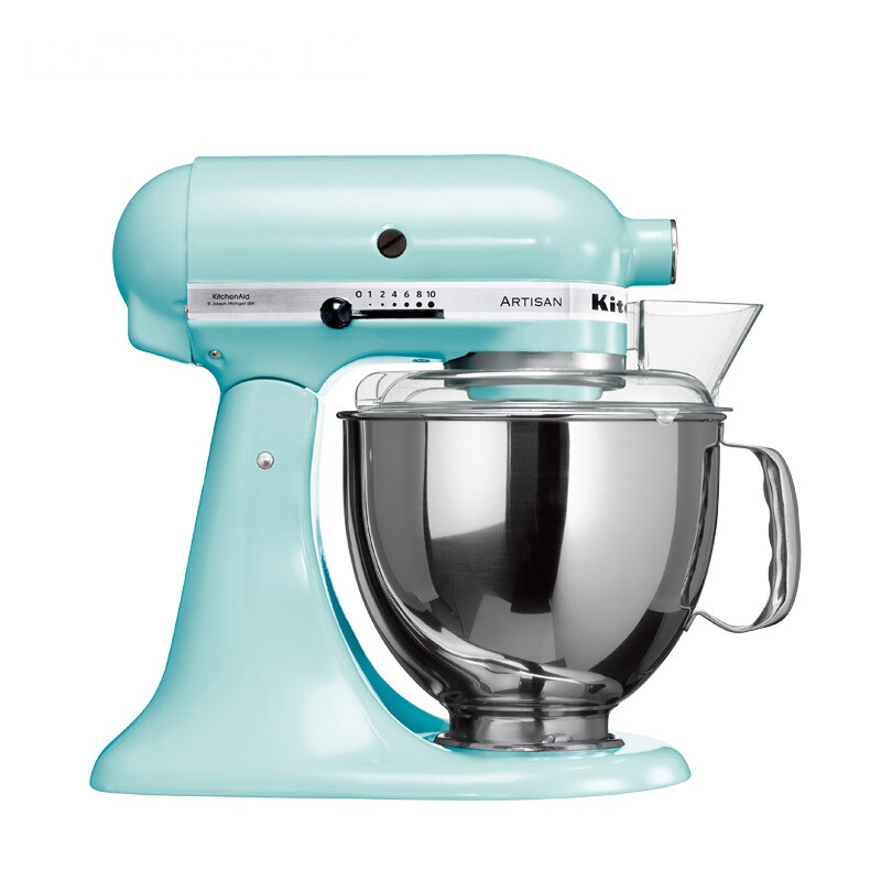 凯膳怡(KitchenAid)5KSM150PSCIC料理机家用4.8升全自动厨师机和面揉面打蛋搅拌机 冰蓝 原装进口