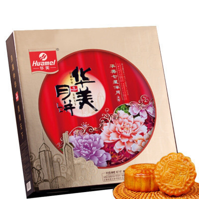 华美七星伴月(罐装)880g/盒月饼华美出品