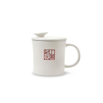 恒福(TEA MiLL)茶具 杯子 陶瓷上善若水自在杯 办公室彩绘马克杯个人杯 隔茶隔热冲洗方便杯盖可悬挂杯壁 否
