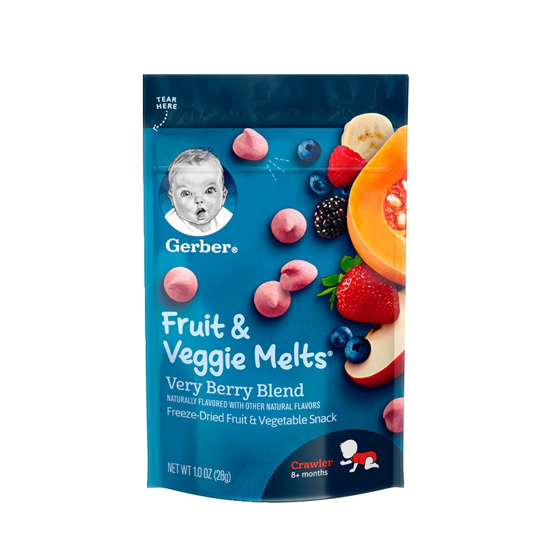 嘉宝(Gerber)美国进口宝宝零食 儿童零食 酸奶溶豆 混合浆果味28g