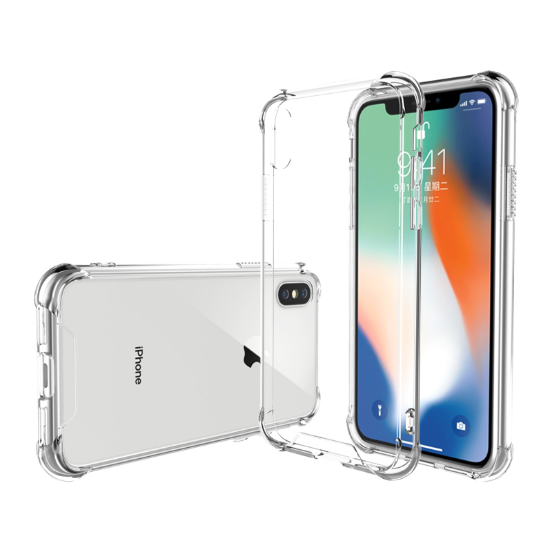 ESCASE 苹果iPhoneX手机壳 5.8英寸TPU全包气囊防摔软壳保护套(有吊绳孔) 透白