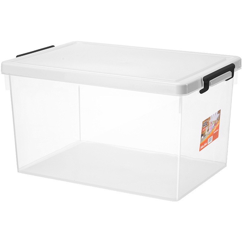 JEKO&JEKO 塑料加固加厚大号透明收纳箱48L整理箱玩具零食衣服收纳盒卡式储物箱 SWB-5289