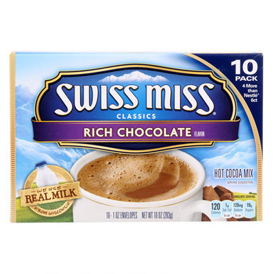 Swiss Miss 瑞士小姐 牛奶 巧克力冲饮粉 (10*28g)280g 盒装 美国 进口冲饮 巧克力可可粉