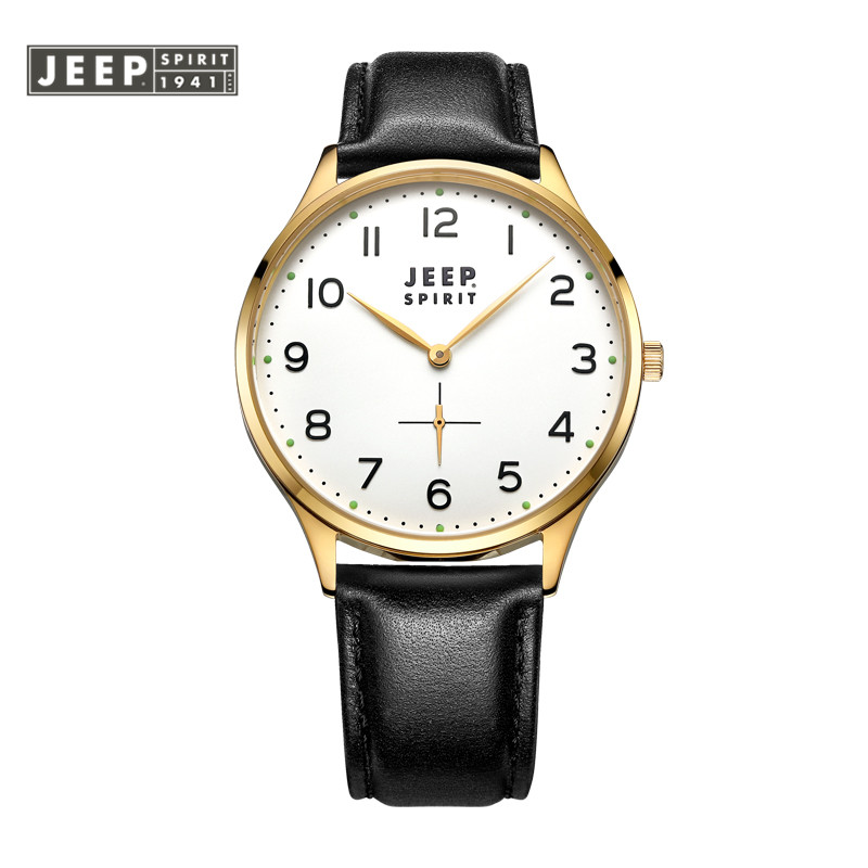 JEEP SPIRIT欧美品牌通用简约系列 休闲时尚小秒盘功能石英表男JPS51209