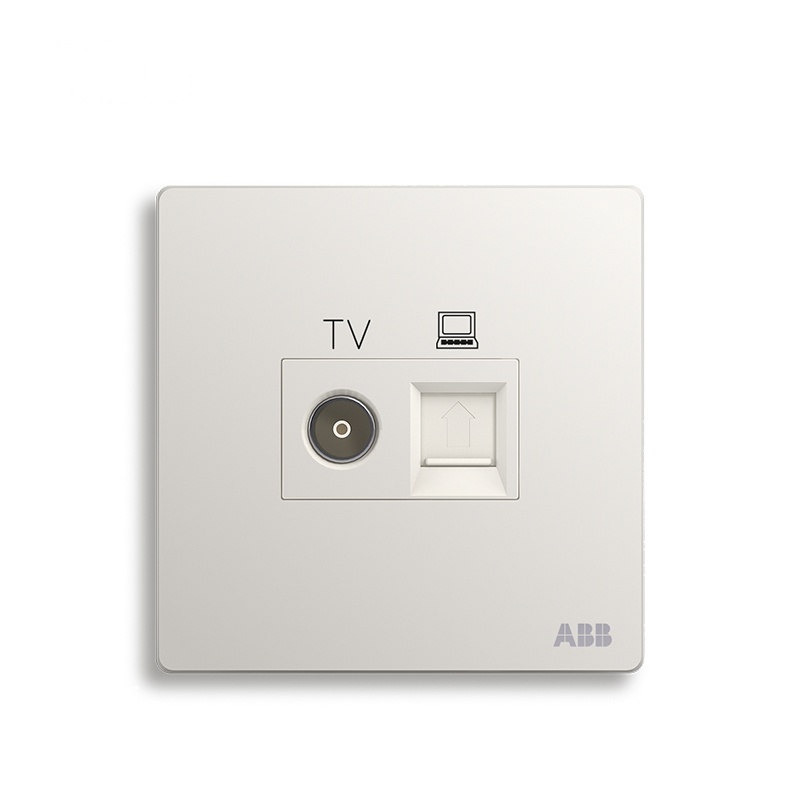 ABB开关插座 轩致无框二位电视/超5类电脑插座RJ45AF325