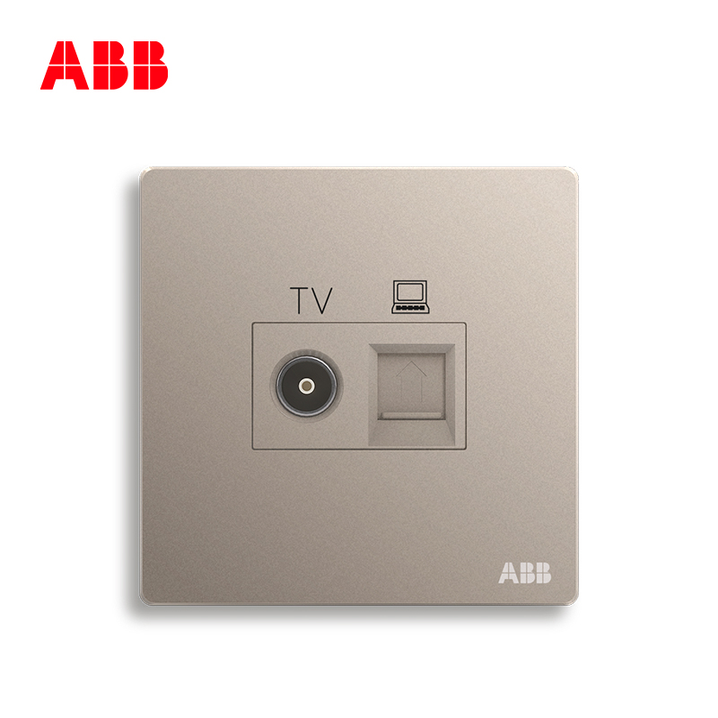 ABB开关插座 轩致无框二位电视/6类电脑插座RJ45AF334-PG