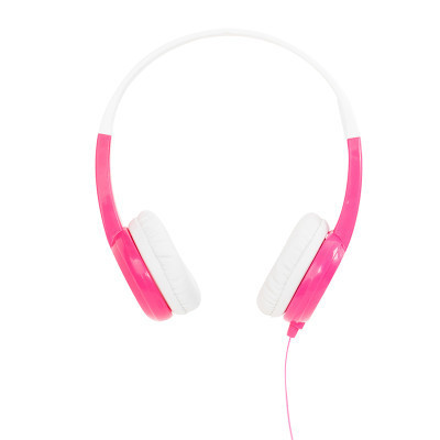 buddyPHONES Standard 儿童耳机头戴式安全音量听音乐娱乐英语学习有线耳机防过敏耳罩小孩礼物礼品 粉色